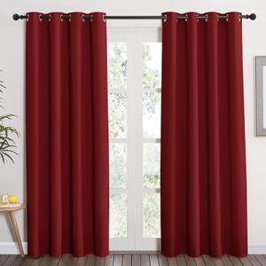 NICETOWN Burgundy Curtains for Living Room - (Burgundy Red) Home Decor Energy Smart Thermal Insulated Window Treatment Drape/Drapery for Patio Door, 52x84 Inch,1 Piece (52"W x 84"L (Pack of 1))