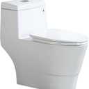 WOODBRIDGEE One Piece Toilet with Soft Closing Seat, Chair Height, 1.28 GPF Dual, Water Sensed, 1000 Gram MaP Flushing Score Toilet with Brushed Nickel, White,B0940-F-BN