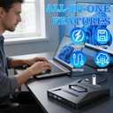 External Blu-ray Drive Portable BD/DVD/CD Burner Writer Reader with USB Hub & SD/TF Card Reader with 3 USB Ports Hub & SD/TF Card Readers, 6X Blu-ray Optical Drive for Laptop Desktop