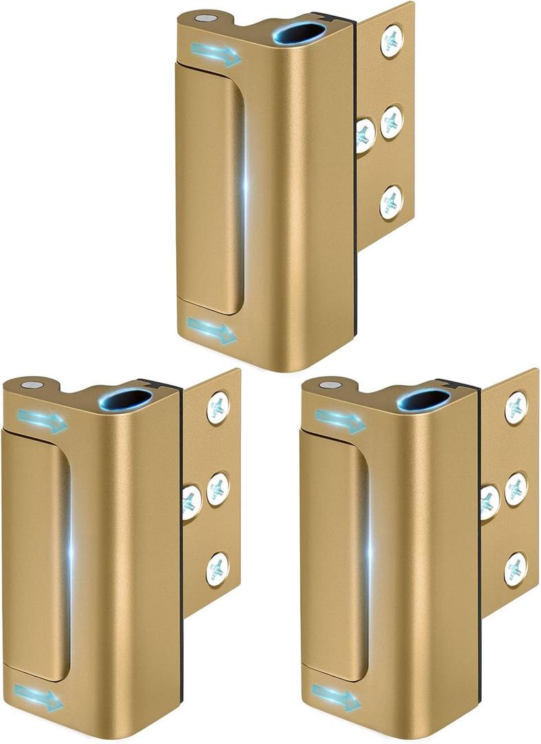 Home Security Door Lock, Door Reinforcement Lock for Kids Safety Child Proof Door Latch for Top Front Door Metal Swinging Inward High Night Door Locks Withstand 800lbs from Inside Swing Door Chain