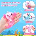 2Pcs Glitter Axolotl Squishy, Slow Rising Squeeze Toy,  Sugar Glitter Axolotl Fidget Toy for Stress Relief for Kids Adults,Birthday Party Favors, Children's Day Gifts