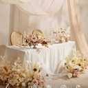 Ling's Moment 14Ft Chiffon Table Runner, Brilliant White Sheer Table Runners for Rustic Boho Wedding Party Bridal Shower Decorations Birthday Party