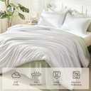 Litanika Oversized King Comforter Set White, 3 Pieces Lightweight Solid Bedding Comforter Set, All Season Fluffy Bed Set (120x98In Comforter & 2 Pillowcases)