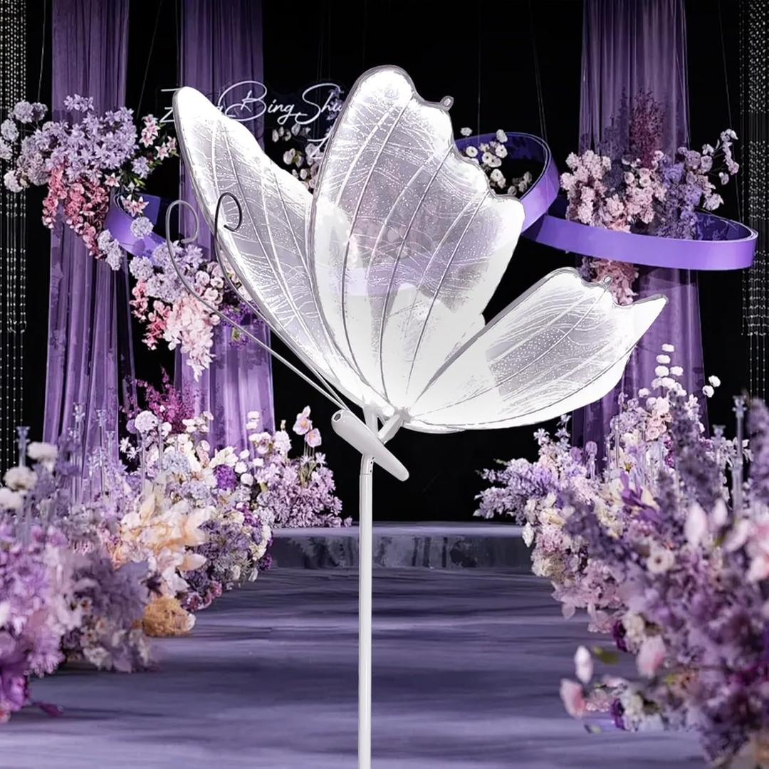 CAMINI Creative Butterfly LED Floor Lamp - Romantic Hanging Decoration for Wedding, Christmas (60cm/23.6in, White, 1PCS)