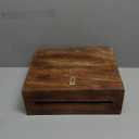 Wedding Card Box with Lock and Card Slit 12"X10"X4.5"- Distressed Gift Wishing Well Card Box for Weddings, Receptions, Birthdays, Graduations, Baby Showers, Honeymoon Funds (Burnt)