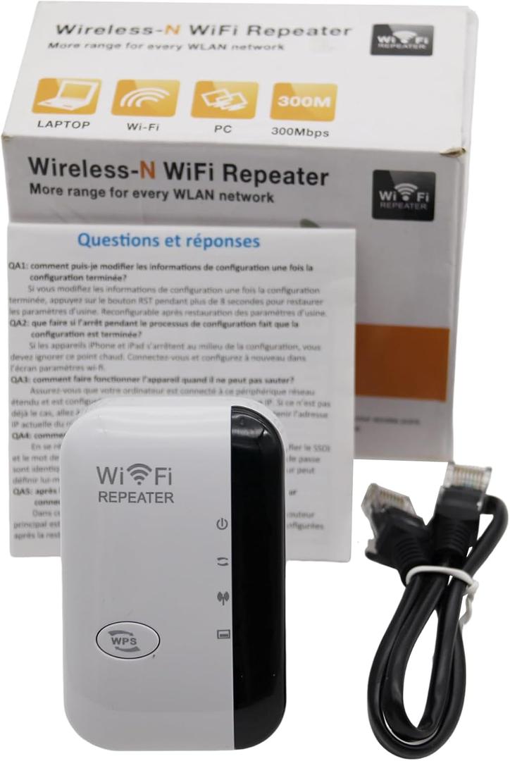 Genrico 300Mbps WiFi Signal Repeater, 300M Lightning Protection WiFi Range Extender Plug and Play, Signal Repeater