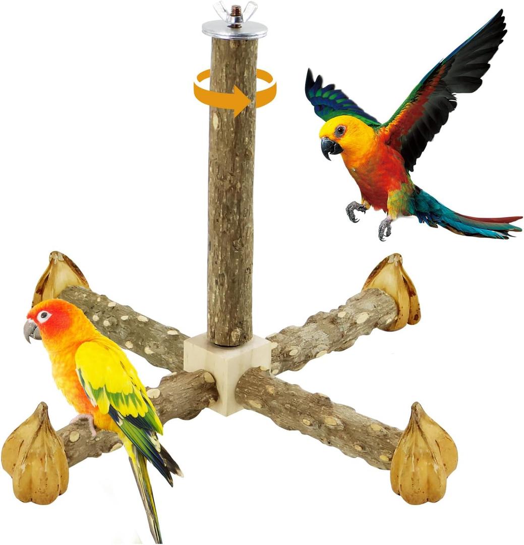 Perch Bird Perch Stand Set, Natural Birds Parrot Perches, Birds Cage Accessories for Parakeets, Pepper Wood Bird Grinding Beak & Claws, Pet Exercise and Entertainment