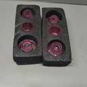 Double Sided Vintage Ribbed Taper Glass Candle Holders,Tea Candle Holder for Table Centerpieces, Wedding Decorations and Dinner Parties (Pink, 6 PCS)