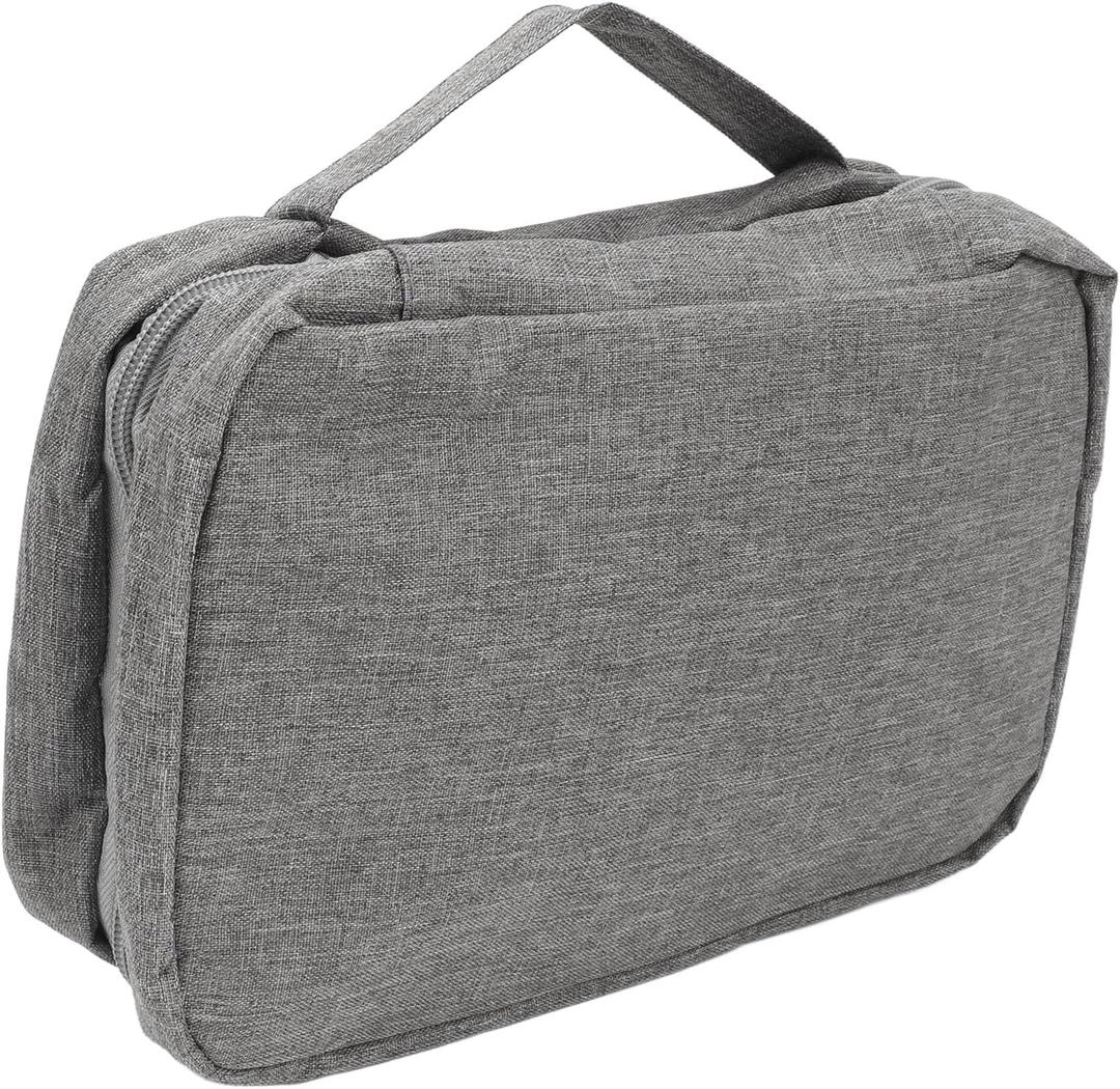 Hanging Travel Toiletry Bag, External Folding Hook, Large Capacity, Multiple Zipper Pockets, Travel Toiletry Bag, Lightweight PU Waterproof Coating for Hotel (Grey)