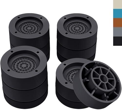 ANNKUT Furniture Risers 2 inch，Round Bed Risers Heavy Duty，Elevation in Heights 1 or 2 Inch for Chair Table and Desk Legs Lifting，Adjustable Bed Lifts Risers(Pack of 4 Riser,Black)