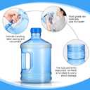 Hoolerry 2 Pieces Water Bottle 1 Gallon Round Plastic Water Jug with Handle Reusable Leak Proof Bottle for Gym Sports Office Daily Cold Liquids Drinking Use, Blue