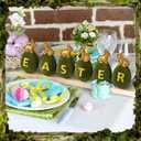 Threehoney 6 Pcs Easter Moss Bunny 3.5 Inch Green Bunny Eggs Spring Decor Artificial Flocked Moss Eggs Cute Rabbit Sit on Figurines for Spring Easter Basket Home Office Table Shelf Party Decor(Gold)