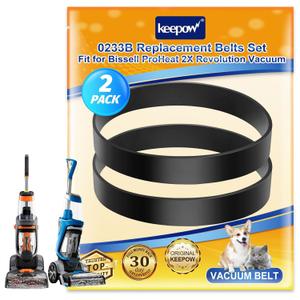 KEEPOW 1606428 Replacement Belt Compatible with Bissell ProHeat 2X Revolution Models 1548 1550 1551 35799, 2 Pack