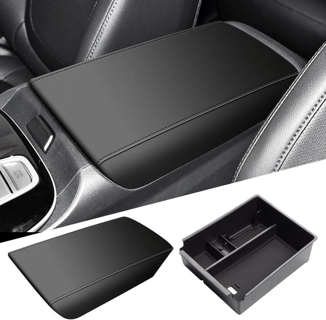 AOMSAZTO Center Console Organizer With Armrest Cover for 2022 2023 2024 Hyundai Tucson Black