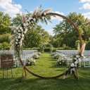 7.5FT Circle Wood Arch for Wedding Ceremony Arbor Backdrop Stand for Garden Wedding Parties