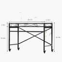 Zhongma Window Height Sturdy Metal Plant Stand with Wheels, 36.6 x 16 x 26.2 in High, Heavy Duty Succulent Shelf for Home Indoor and Outdoor, 220 LBS Capacity & Heavy Duty Construction