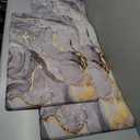 Kitchen Mat Anti Fatigue Cushioned Set of 2 Grey Kitchen Rugs Non Slip Waterproof Kitchen Floor Mats Gold Kitchen Accessories and Decor Comfort Memory Foam Kitchen Mats for Floor Laundry Room (Grey)