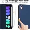 ProCase for iPad mini 7 A17 Pro 2024/iPad Mini 6 2021 8.3 Inch iPad mini 7th/6th Gen Case with Pencil Holder, Trifold Stand Smart Folio with Soft TPU Back Cover for iPad mini 8.3" 7th/6th -Darkblue