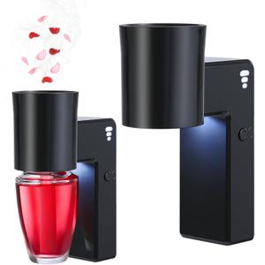 2 Pcs Wall Fragrance Plug in with Night Light Compatible with Bath and Body Works Wallflowers, with 3-Speed Adjustable Fragrance Essential Oil Diffuser for Home, Black