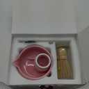 Matcha Whisk Set Matcha Kit: Ceramic Matcha Bowl, Matcha Whisk Holder, Bamboo Whisk(Chasen), Bamboo Scoop, 4Pcs Matcha Tea Set for Matcha Lover, Family Christmas Birthday Gift (Pink)