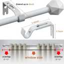 FLY HAWK Curtain Rods, 48" to 93" for Windows Curtain Rod Set, Modern Simplicity Decorative Style 5/8 Inch Metal Curtain Pole, Heavy Duty Drapery Rods with Brackets White