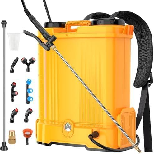 Battery Powered Backpack Sprayer for Dewalt 20v Max Battery, 5.3 Gallon, 100 PSI Electric Weed Sprayer, Yard Graden Sprayer with Telescopic Wand, 7 Nozzles, Backpack Sprayer 20v (Battery Not Included)