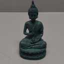 Budda Statue Meditation Thai Shakyamuni Sitting Figurine Craft Ornament for Home Office Decor - Green