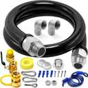 1675KIT48 Safety System Kit, 48" Mobile Gas Hose Connector with 2 Elbows, 3/4" Quick Disconnect, 3/4" Gas Flex Line & Gas Valve, Quick Connect & Disconnect for Commercial Kitchen Equipment.