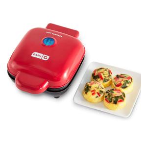DASH Deluxe Sous Vide Style Egg Bite Maker with Silicone Molds for Breakfast Sandwiches, Healthy Snacks or Desserts, Keto & Paleo Friendly, (1 large, 4 mini) - Red