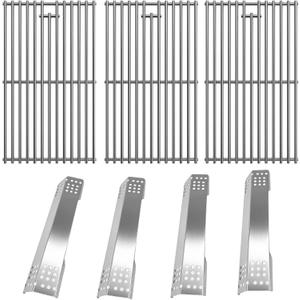SafBbcue Grill Parts for Monument Grill 35633 41847NG 24367 24633 17842, 97888 Stainless Steel Cooking Grids, D010012307 Heat Plate Tent for Monument 4-Burner Gas Grill Replacement Parts