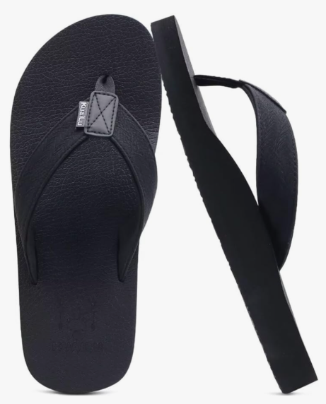 Men's Yoga Mat Leather Flip Flops with Arch Support Comfortable Cushion Walking Thong Sandals Slip On Indoor Outdoor 10