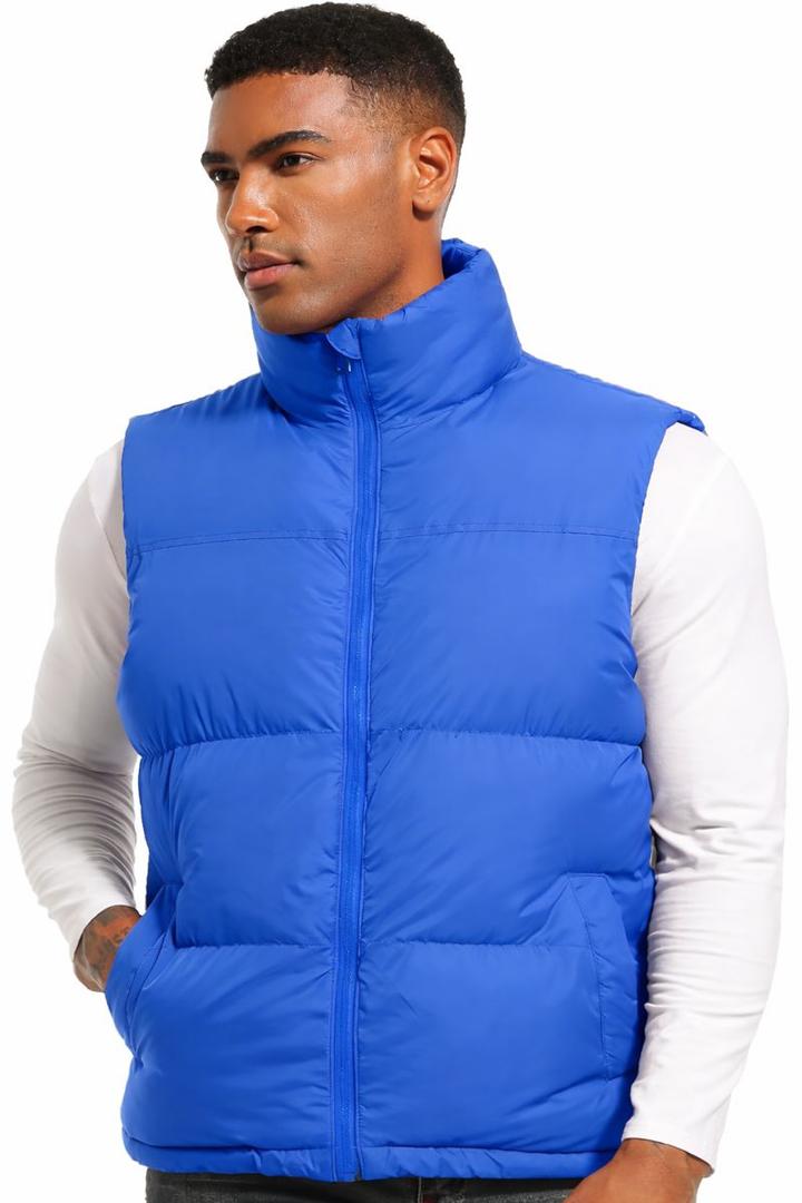 Men's Puffer Vest Sleeveless Jacket Outdoor Winter, Small