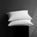 HYVIF Down Pillows Standard Size, Breathable Cotton Blend Shell Cover, Luxury Hotel Collection Bed Pillows for Sleeping, Fluffy Soft Medium Firm Down Fiber Pillows for Side Back Stomach Sleepers (Pack of 1)