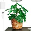 yadoker Small Table Plant Grow Light, LED Growing Touch Lamp with Full Spectrum for Indoor Plants, Height Adjustable, Automatic Timer, 5V Low Safe Voltage, Ideal for Compact Spaces