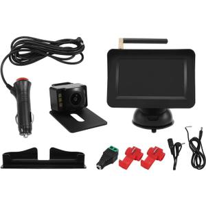 Reversing Camera, 4.3 Inch LCD Rear Monitor + Wide Angle IP68 Waterproof Rear View Camera Compatible with Cars, Trucks