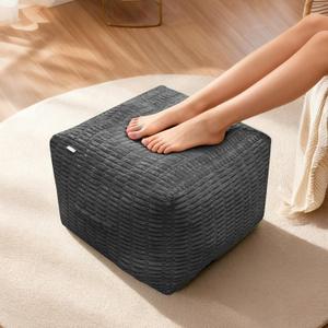 Pouf Ottoman, Soft Corduroy Pouf, Poofy Ottoman Foot RestPoufs for Adults, Poofs & Ottomans Furniture, Floor Poof-Chair for Living Room & Bedroom(1PC, Dark Grey, 22"22"14")