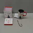 Topadorn Ceramic Coffee Mug Tall Ceramic Christmas Cup with Lid and Matching Color Box.17 oz.Christmas Tree