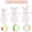 Easter Bunny Decor Table Signs - 3PCS White Rabbit Freestanding Tiered Tray Decor, Cute Easter Decorations for Home, Festive Seasonal Display