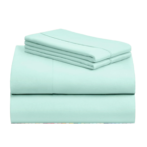 LuxClub 6 PC King Sheet Set, Breathable Luxury Bed Sheets, Deep Pockets 18" Wrinkle Free Cooling Bed Sheets Machine Washable Hotel Bedding Silky Soft - Light Teal King