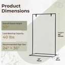 Wedding Welcome Sign Stand, 50" Standard Height - Black Metal Sign Holder with 6 Leather Straps, Easel Stand for Seating Charts & Event Dcor