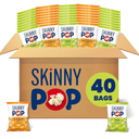 SkinnyPop Popcorn, Original and White Cheddar Variety Pack, Whole Grain, Dairy-Free Snack, 0.5oz (40ct)