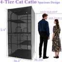 Catio Outdoor Cat Enclosure Window 72.4" H Large Cat Cage with Perches 4 Tiers Cat Patio Playpen Kitten Kennel for Multiple Indoor Cats (36.2L 36.2W 72.4" H)