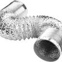 7 inch 5 Feet Flexible Aluminum Ducting Hose, Dryer Vent Hose for kitchen Cooking Exhaust, HVAC, Heating Cooling Ventilation Exhaust, Silver Color