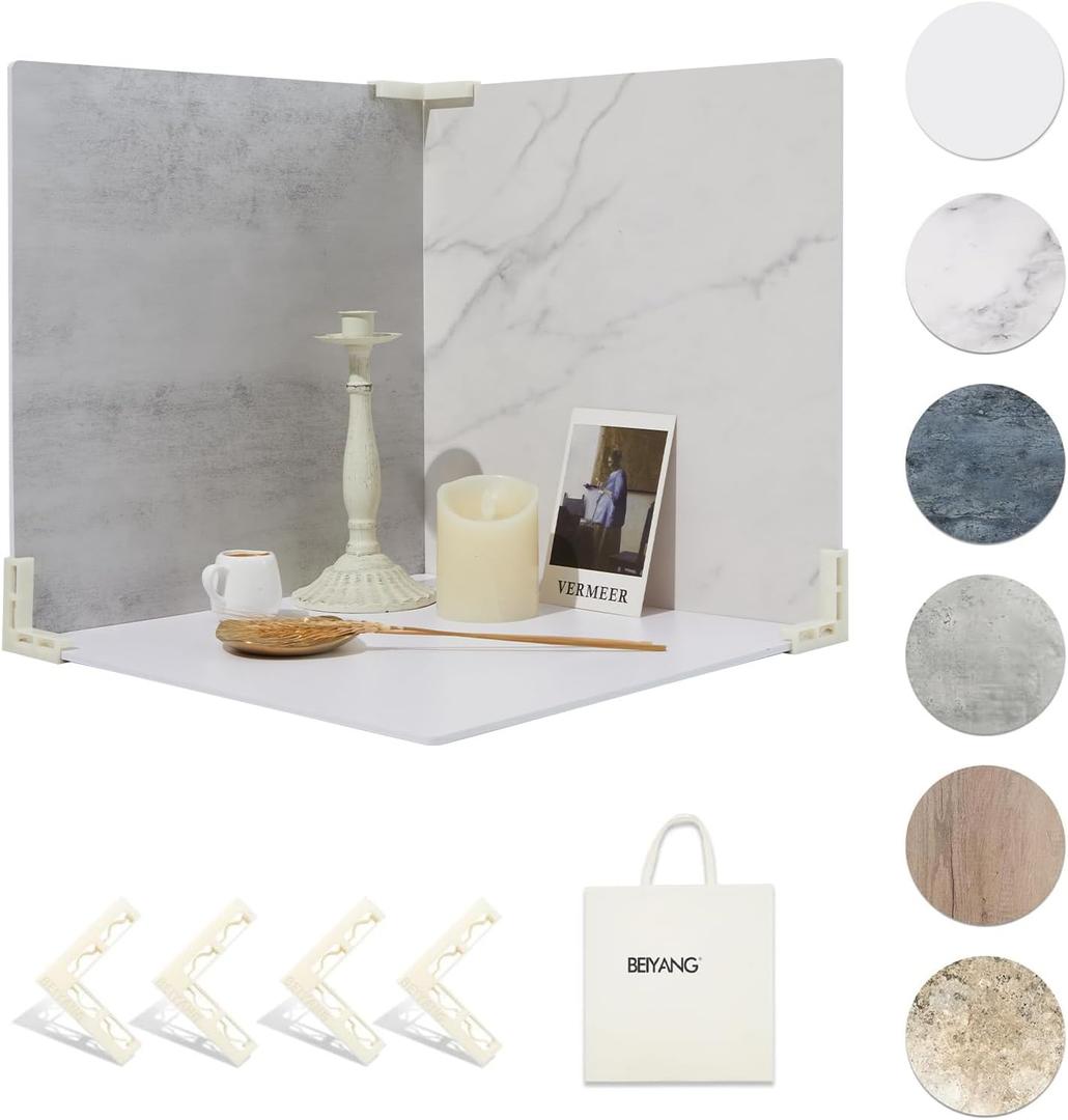 5 PCS Boards Photo Backdrop for Flat Lay, Food Photography Background 16x16 Inch, BEIYANG