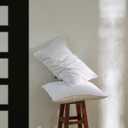 100% French Linen Pillowcases 20x26 Inches Set of 2 Standard Pillow Shams with Envelope Closure, Stone Washed Soft Durable Breathable and Cooling All Season, White