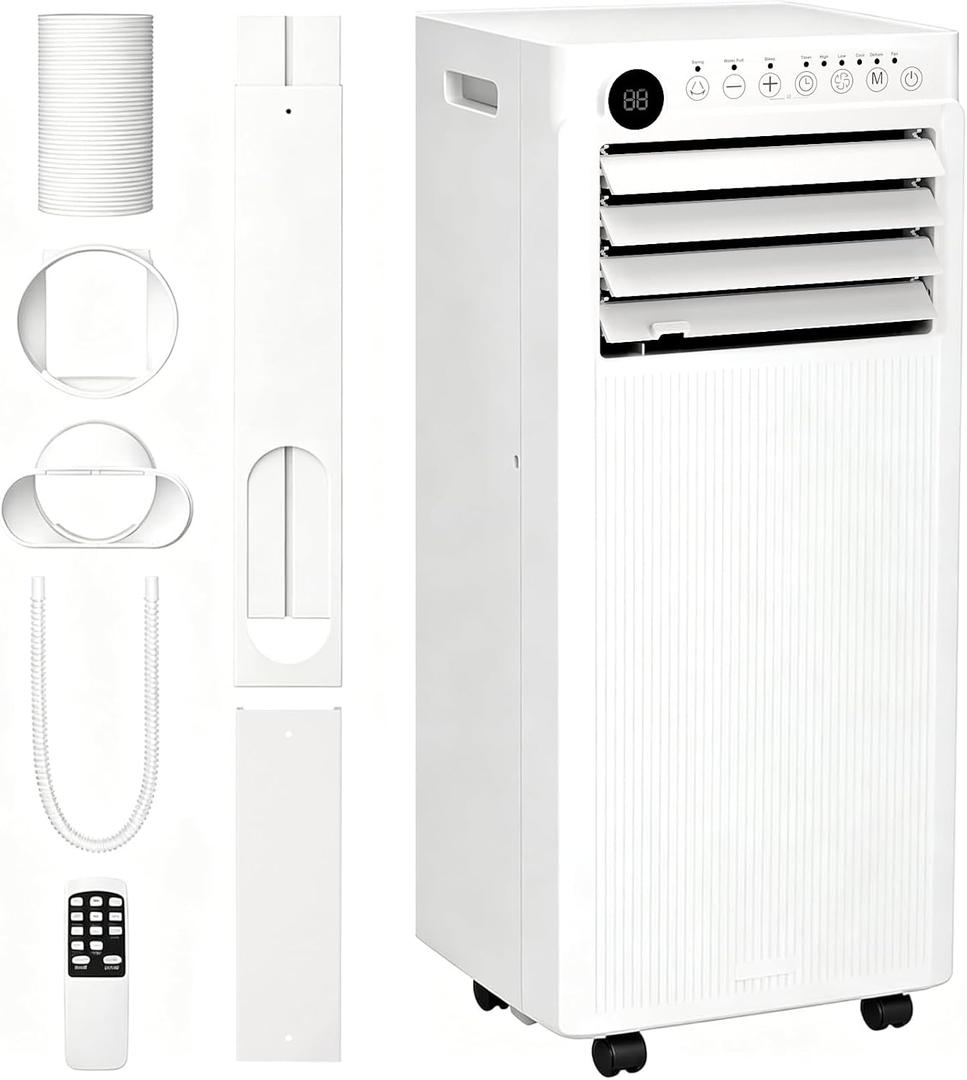 Electactic 8000BTU Portable Air Conditioner with Drainage-free Cooling, 4 in 1 Portable AC Units for Bedroom with Cool, Fan, Dehumidifier, Sleep, 24H Timer/Remote/Window Kits