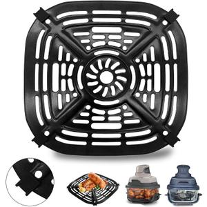 Air Fryer Replacement Parts for Ninja Crispi Air Fryer FN101GY, Air Fryer Accessories Grill Pan Plate Crisper Plate Rack Tray with Rubber Bumpers