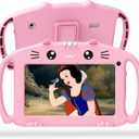 Ascrecem Educational Tablet 7 Inch Android Tablet Kids with WiFi Bluetooth Quad Core 2GB 32GB ROM Baby Tablet with Parental Control Educational Games Shockproof Case Youtube Netflix (Pink)