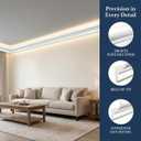 8 Pcs 47.24″ (Total 31.5 Ft) Ceiling Crown Molding with LED Duct Set,Waterproof Crown Molding,LED Crown Molding Trim for Seamless Ambient Lighting,LED Strip Lights Decor