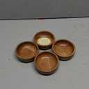 Soup Bowl Acacia Wood Set of 4 For Soups and Pastas, Oven, Wood Bowl Hand- Carved (4" X 4" X 1.5")